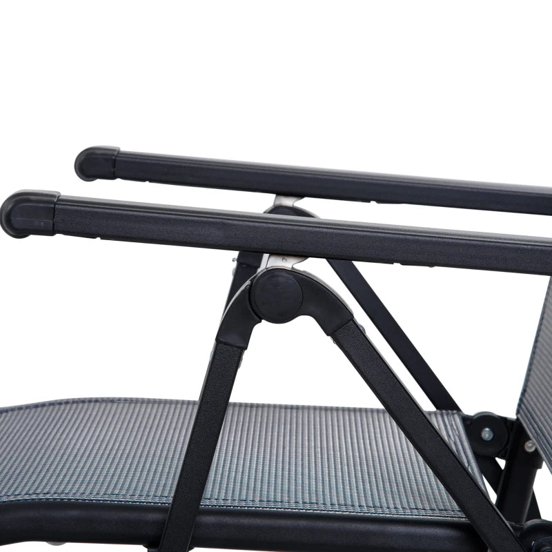 Zero Gravity Garden Lounger Set of 2, Adjustable on 9 Levels, with Cushions, 65x70x111cm, Grey - Borge' Group Limited