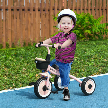 Children's Tricycle for 2-5 Years with Adjustable Seat and Bell, 70.5x50x58cm, Pink