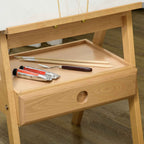 Vinsetto Height-Adjustable Painter's Easel with Drawer, Beech Wood, 43.5x43x150-190 cm