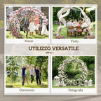Outsunny Steel Garden Arch, Round Wedding Arch for Balloons and Climbing Plants for Ceremonies, Birthdays and Events, 222x60x224 cm, Gold