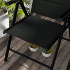 Outsunny set 2 folding chairs with reclining backrest and headrest, aluminum and polyester, 54x67x108 cm, black - Borgè
