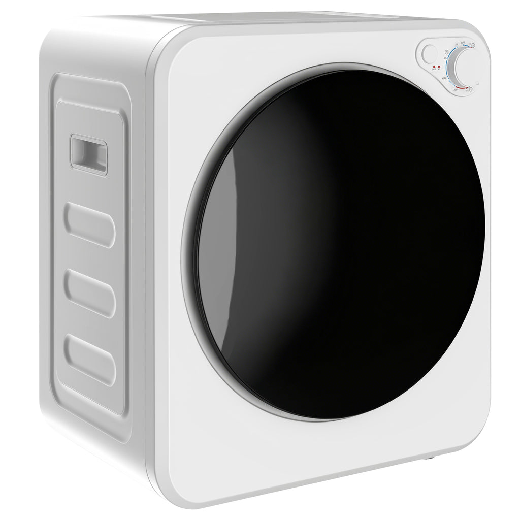 HOMCOM Mini Portable Dryer 2.5kg, 5 Programs, 800/400W, Front Loading, Stackable/Wall/Freestanding, White
