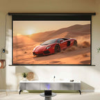 HOMCOM 120" 16:9 Motorized Projector Screen with Remote Control, Wall and Ceiling Mount, Black
