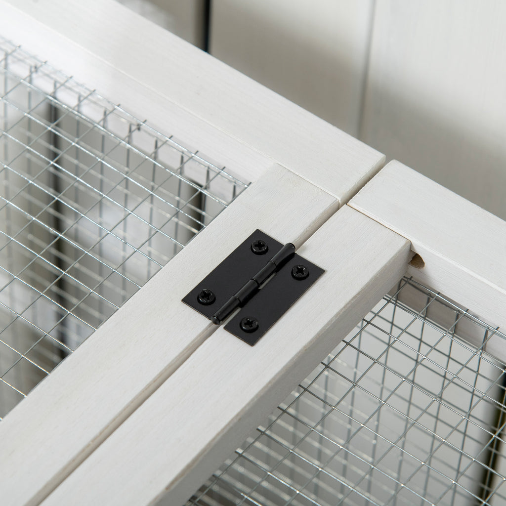 Indoor and Outdoor Wooden Hutch with Wheels, House, Opening Roof and Tray, Brown