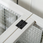 Indoor and Outdoor Wooden Hutch with Wheels, House, Opening Roof and Tray, Brown