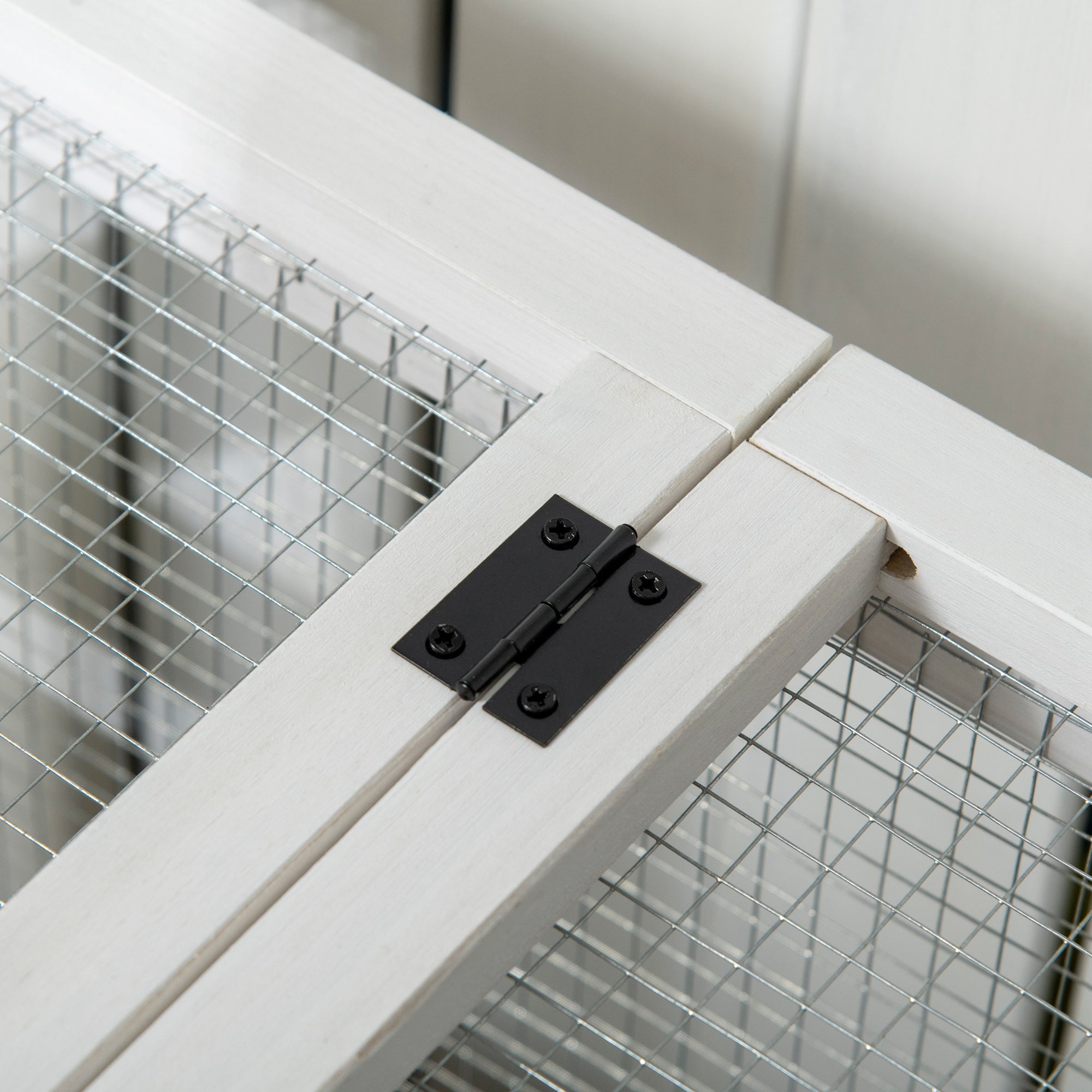 Indoor and Outdoor Wooden Hutch with Wheels, House, Opening Roof and Tray, Brown