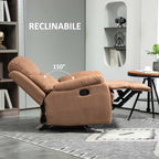 Manual Relax Chair Reclining 150° with Fabric Footrest, 93x88x102cm, Dark Brown