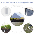 Portable Awning 3x3 m, Waterproof Awning for Camping and Beach, White