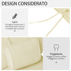 Garden Sun Lounger Cushion 198x53x5cm Cream White