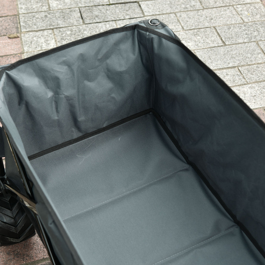 Outsunny Garden Trolley max load 70kg with Telescopic Handle, in Metal and Oxford Fabric, 108x55 cm, Gray - Borgè