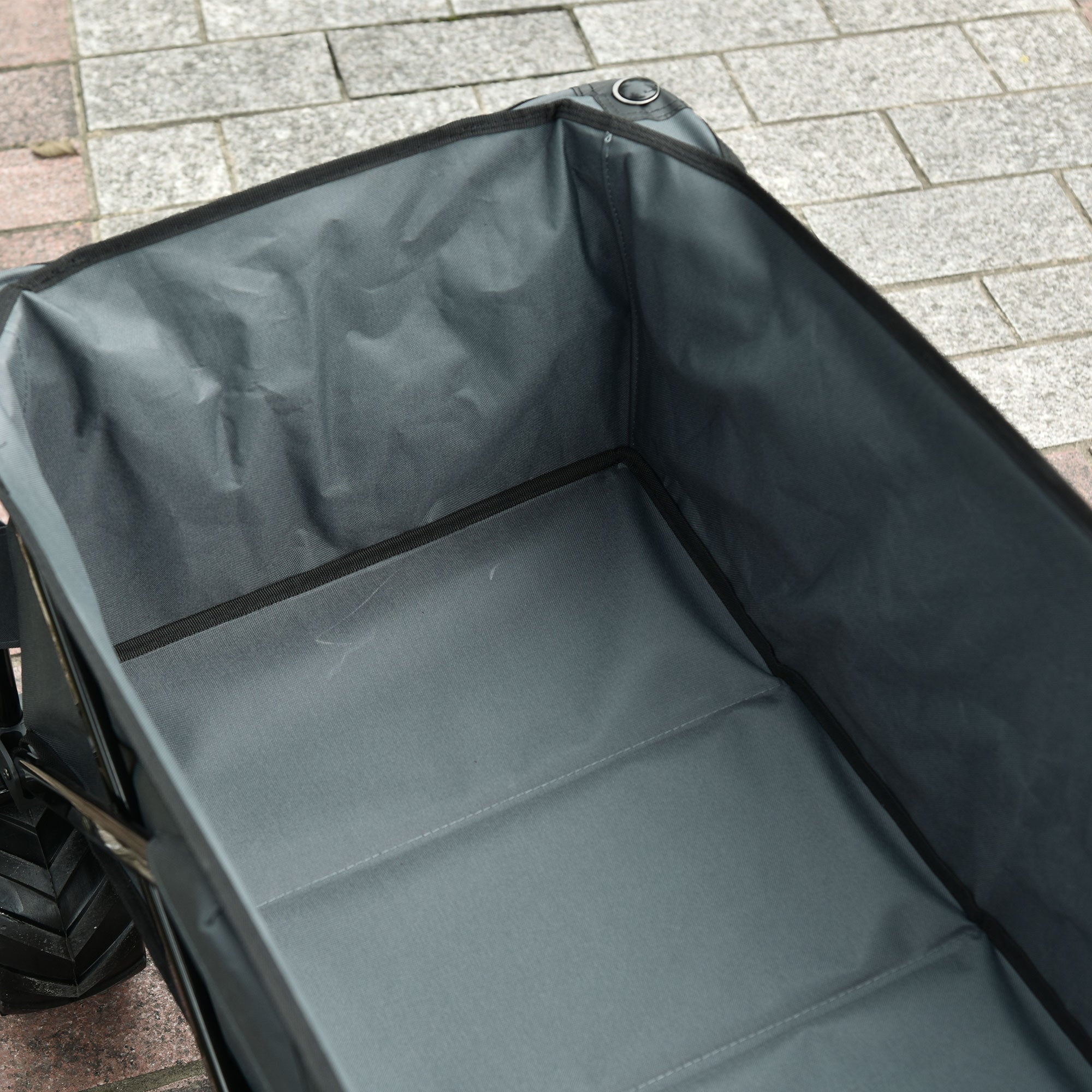 Outsunny Garden Trolley max load 70kg with Telescopic Handle, in Metal and Oxford Fabric, 108x55 cm, Gray - Borgè