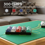 SPORTNOW Poker Set with 300 Chips, Card Shuffler and Dealer, Mat, 5 Dice, Dealer Button and Case