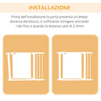 Push-On Extendable Dog Gate with Automatic Closing for Spaces 75-103cm, White - Borge' Group Limited