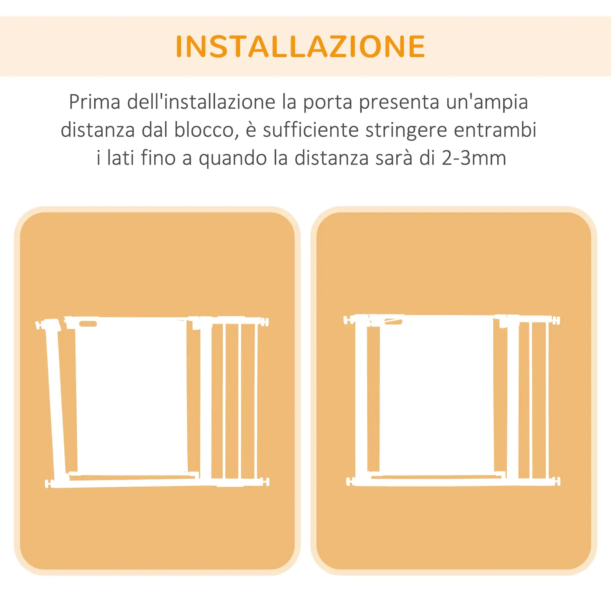 Push-On Extendable Dog Gate with Automatic Closing for Spaces 75-103cm, White - Borge' Group Limited