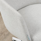 Height Adjustable Office Chair with Wheels and Swivel Fabric Seat, Light Grey
