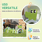 Crocodile-Shaped Tunnel for Children 3-6 Years, Indoor and Outdoor Toy in Plastic, Green