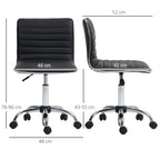 Ergonomic Office Chair in PU Leather with Adjustable Height, Swivel Seat and Wheels, Black