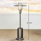 Outdoor Heater with Automatic Shut-Off and Wheels, 82x82x223 cm, Dark Brown