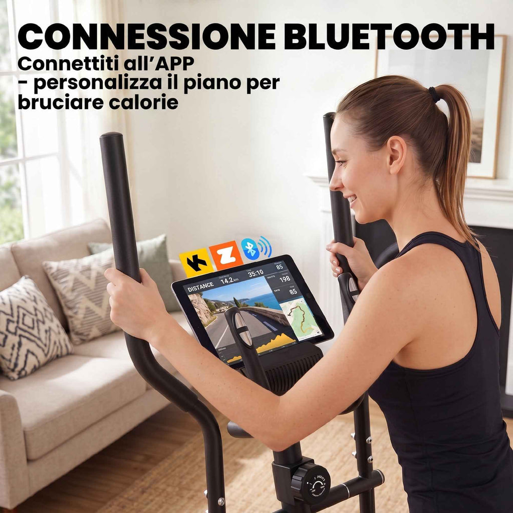 SPORTNOW Elliptical Home Trainer, Silent Magnetic, App Compatible