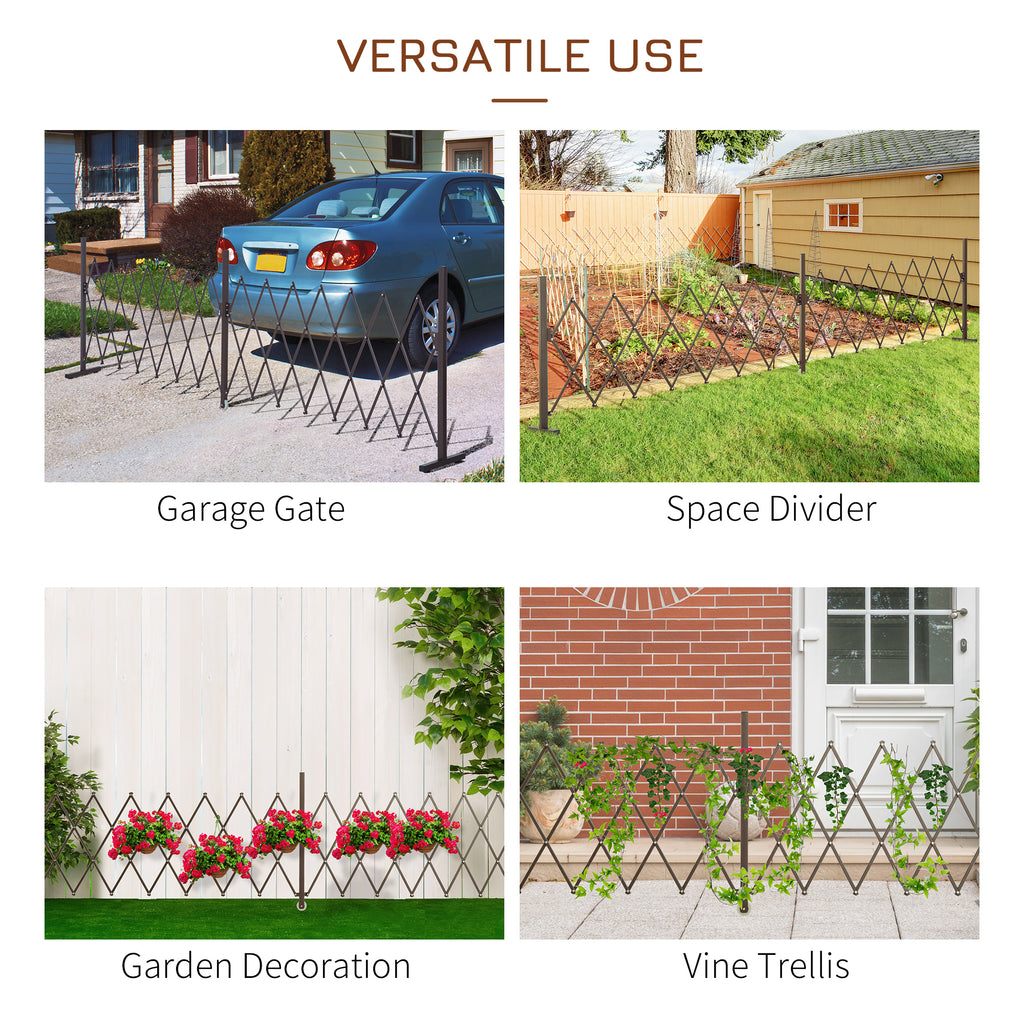 Outsunny extensible fence self-supporting steel and aluminum, width 52-405 cm, dark brown - Borgè