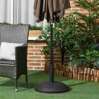 Outsunny Concrete Garden Umbrella Base with Ø35mm, Ø38mm, Ø48mm Pole, Black Ø49x37 cm