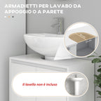 Bathroom Vanity Unit with 2 Decorated Doors and U-Cut for Pipes, 60x30x60cm, White
