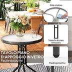 3 Piece Garden Set with 2 Garden Chairs 54x71x93 cm and Round Table Ø60x71 cm in Black Steel