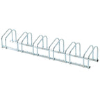 Steel Bike Rack Parking Stand for 6 Bikes, 179x33x27 cm, Silver