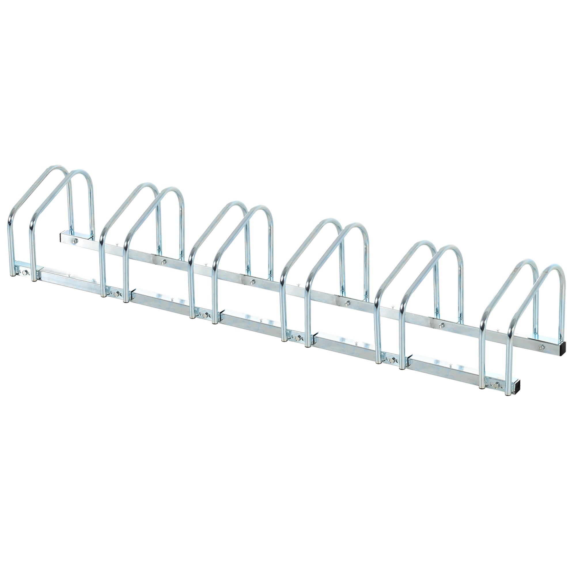 Steel Bike Rack Parking Stand for 6 Bikes, 179x33x27 cm, Silver