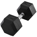 HOMCOM 17.5kg Non-Slip Grip Metal Dumbbell for Fitness Training, Black