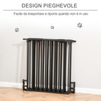 PAWHUT DOG CANCELLY Small and medium folding size with 5 panels, metal and plastic, 300x3x74.5 cm, black - Borgè