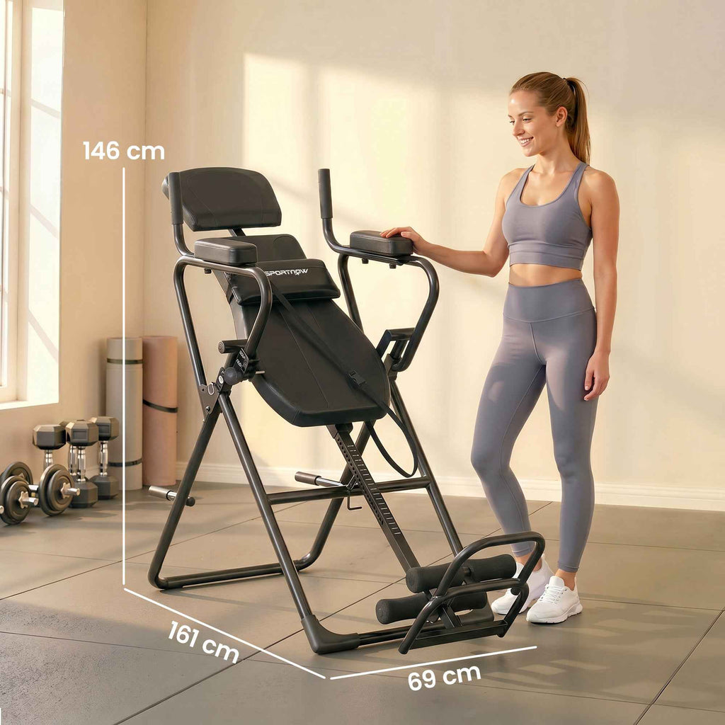 SPORTNOW 3-in-1 Inversion Table with Push-Up Bars, Pull-Ups, and Inversion Table