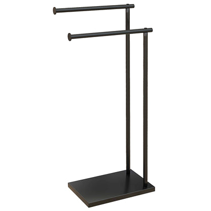 Freestanding Bathroom Towel Holder with 2 Metal Arms, 35.5x20x78cm, Black