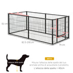 Small Dog Playpen with 6 Panels for Indoor and Outdoor Use, 82.5-150x79x61cm Metal - Borge' Group Limited