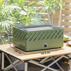Outsunny Portable Charcoal Barbecue with Built-in Fan for Outdoor Use, Light Green