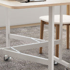 HOMCOM Modern Folding Table with 2 Leafs with Casters in MDF and Steel, 120x80x73cm, Brown - Borgè