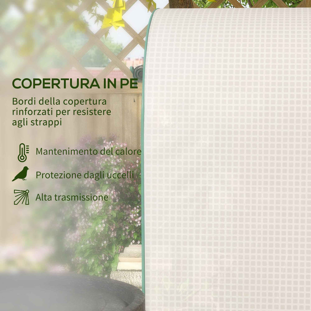 Outsunny Vertical Garden Greenhouse with 4 Metal Shelves and PE Cover, 80x50x160 cm, White