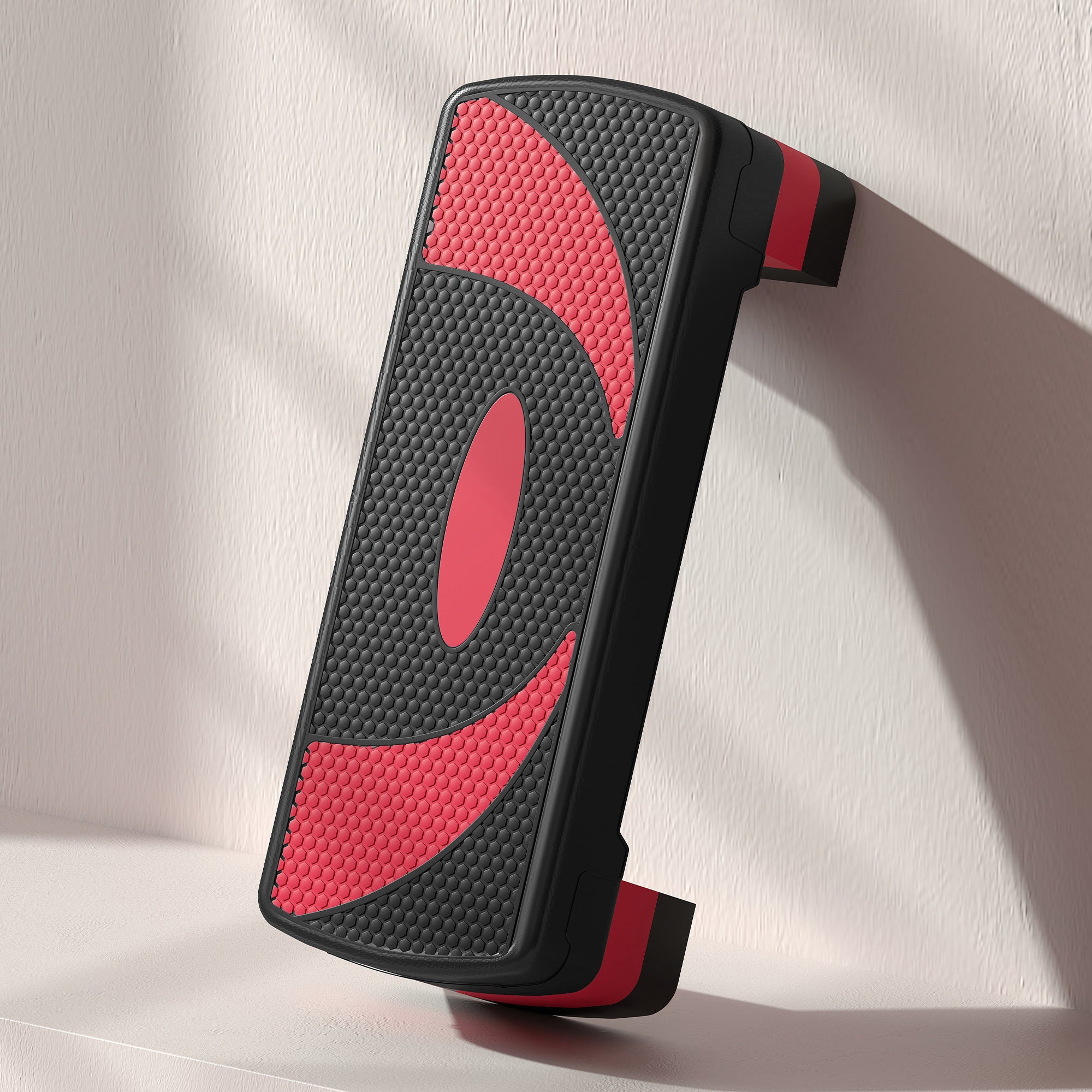 HOMCOM 3-Height Adjustable Aerobic Stepper, Plastic, 80x31x10/15/20 cm, Red and Black