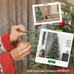 210cm Fireproof Artificial Christmas Tree with 2942 Realistic Branches and Foldable Metal Base