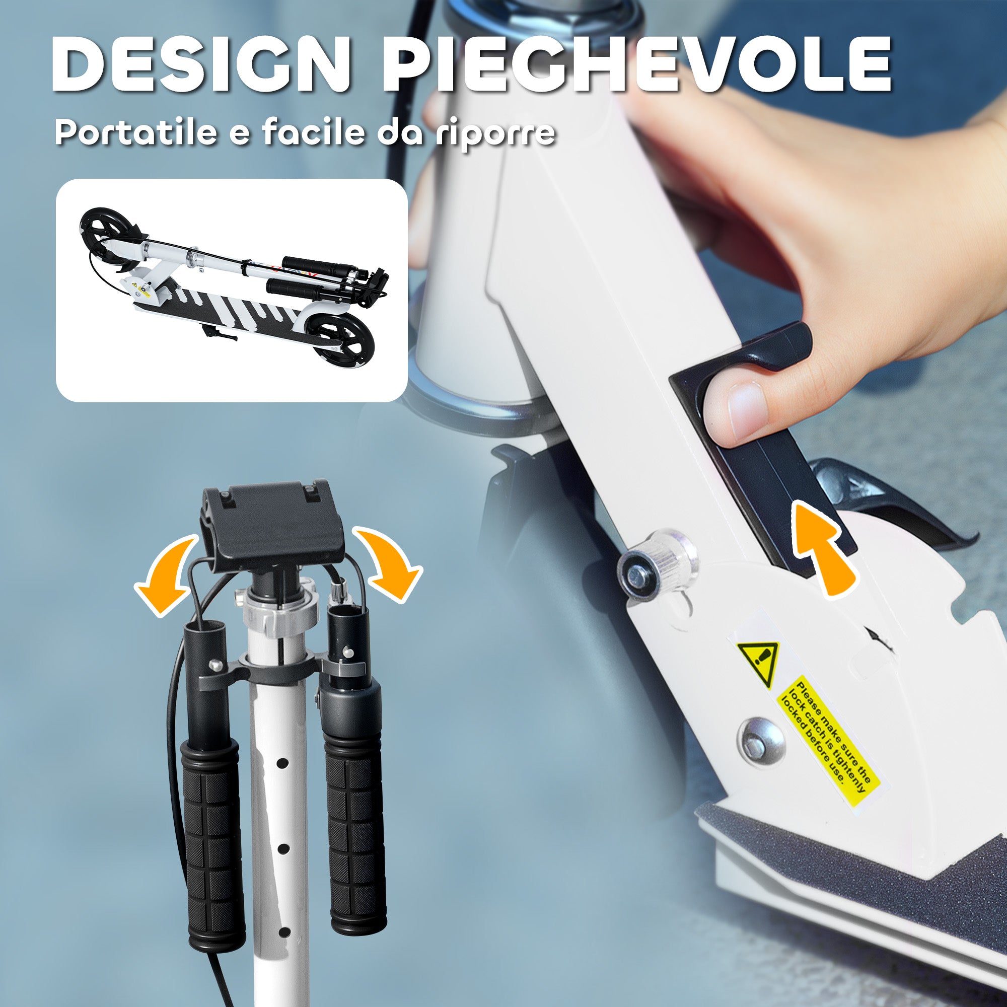AIYAPLAY Scooter for Kids Ages 3-8 with Light-Up Wheels, Adjustable Handle and Rear Brake, White