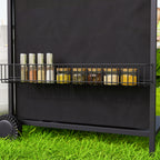 Gas Barbecue with 4+1 Independent Burners and Lid with Thermometer, 121x54x97 cm, Black