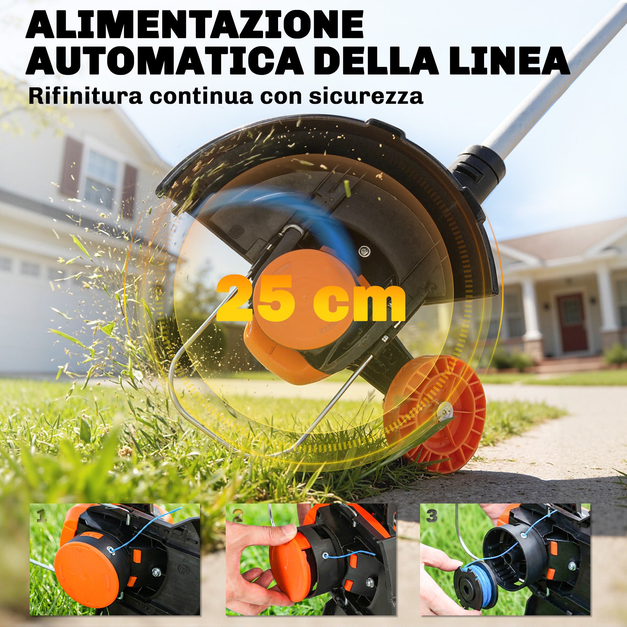 Outsunny Battery-Powered Brush Cutter with Two 4.0Ah Batteries, Charger, and Adjustable Pole
