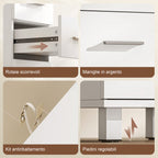 5-Drawer Chest of Drawers for Bedroom and Living Room, FSC Wood, 30x30x95 cm, White