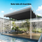 Outsunny Dark Grey Polyester Anti-UV Outdoor Pergola Cover with 8 Drainage Holes, 392x350 cm