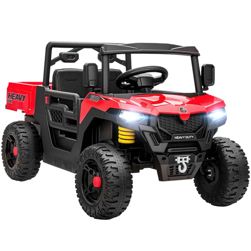 AIYAPLAY 12V Electric Ride-On Toy Car for Kids with Remote Control, Suspension, Trunk, and Music, Ages 3-8, Red