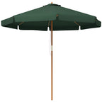 Garden Umbrella with Double Canopy, in Bamboo and Polyester, Ø325x250 cm, Green