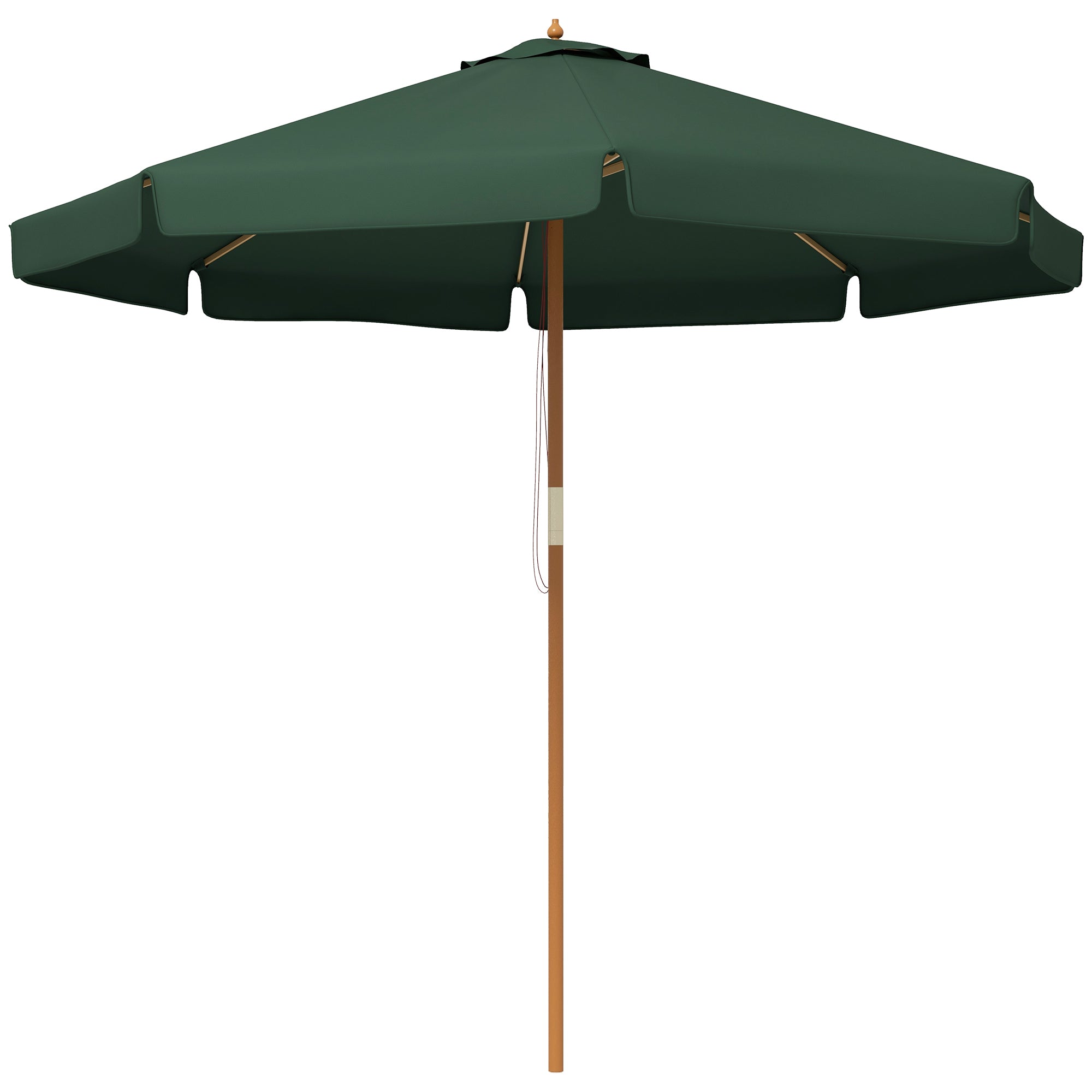 Garden Umbrella with Double Canopy, in Bamboo and Polyester, Ø325x250 cm, Green