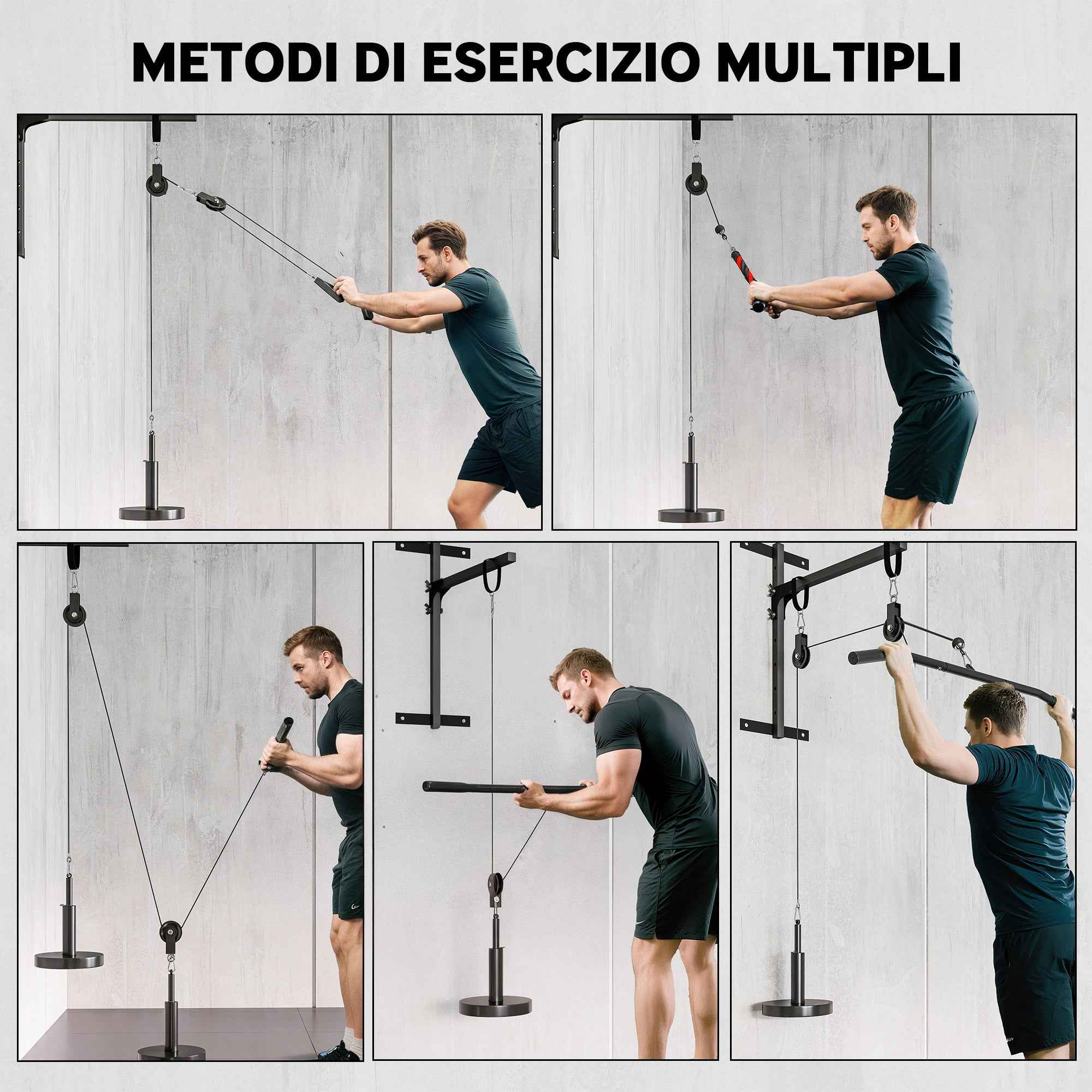 SPORTNOW Pulley Machine Home Gym and LAT Pulley Machine, Universal Weight Plate Attachment and Accessories