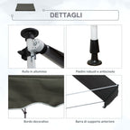 Outsunny 3x1.5m Awning with Crank Arms, Telescopic Metal Structure and Polyester Sunshade