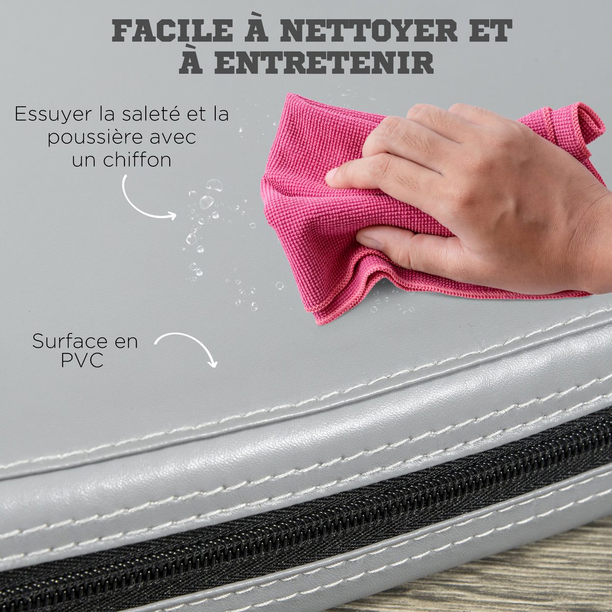HOMCOM Non-Slip Foldable Pole Dance Mat in EPE Foam and PVC, Ø150x5cm, Grey